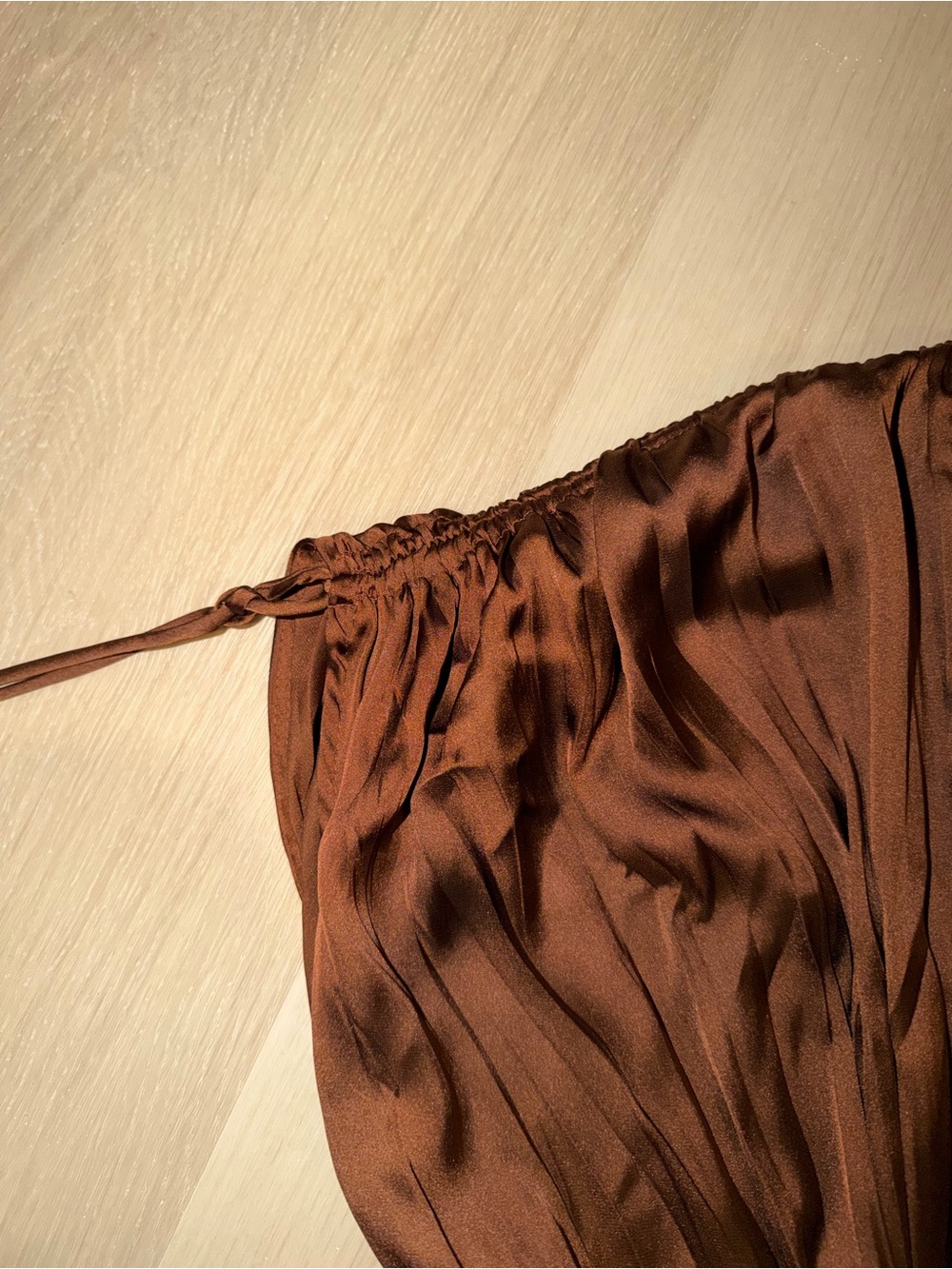 Zara Brown Maxi Dress with Drawstring Details - Picture 5 of 5